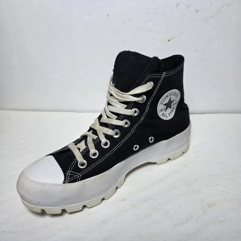 Converse Chuck Taylor All Star Lugged Hi Black Platform Sneakers Women's 8.5 - Picture 2 of 9